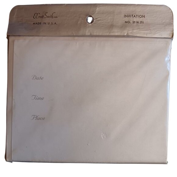 Vintage Thermo-Glo Barbecue Party Invitations 1960's 12 Cards Envelopes NEW DS - Picture 2 of 3